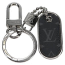 LOUIS VUITTON Eclipse Porte Cles Tab Schlüsselanhänger Metall Silber M63618 Auth 128810M-2