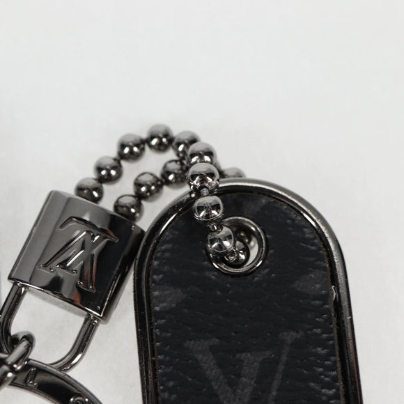 LOUIS VUITTON Eclipse Porte Cles Tab Schlüsselanhänger Metall Silber M63618 Auth 128810M