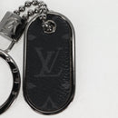 LOUIS VUITTON Eclipse Porte Cles Tab Key Holder metal Silver M63618 Auth 128810M-6