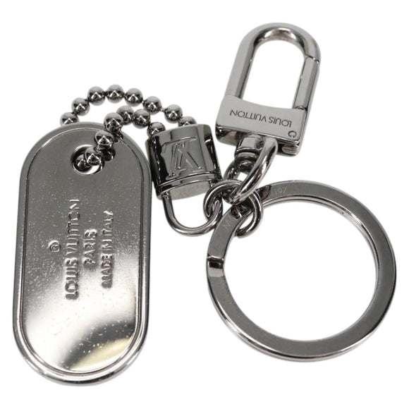 LOUIS VUITTON Eclipse Porte Cles Tab Schlüsselanhänger Metall Silber M63618 Auth 128810M