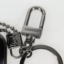 LOUIS VUITTON Eclipse Porte Cles Tab Schlüsselanhänger Metall Silber M63618 Auth 128810M-8