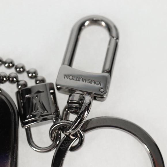 LOUIS VUITTON Eclipse Porte Cles Tab Schlüsselanhänger Metall Silber M63618 Auth 128810M