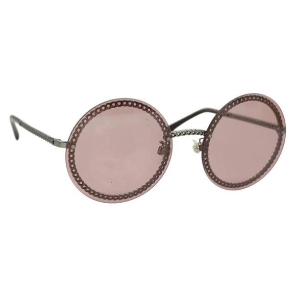 CHANEL Sunglasses metal Purple CC Auth 128816V