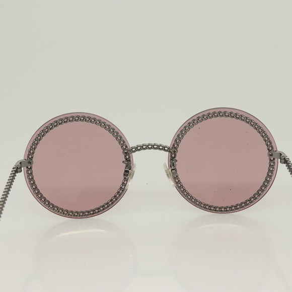 CHANEL Sunglasses metal Purple CC Auth 128816V