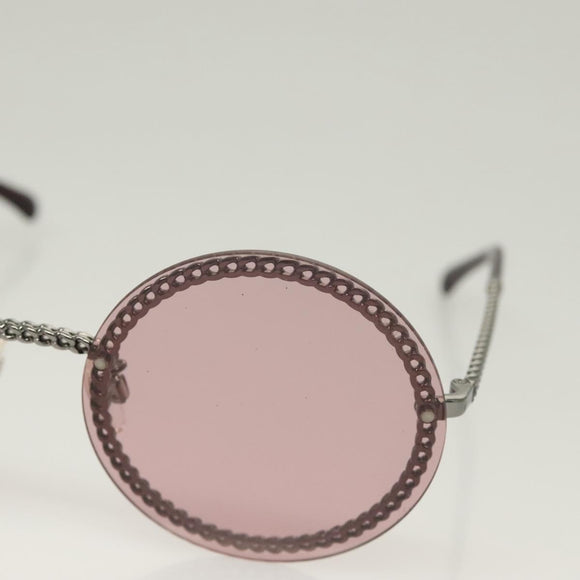 CHANEL Sunglasses metal Purple CC Auth 128816V