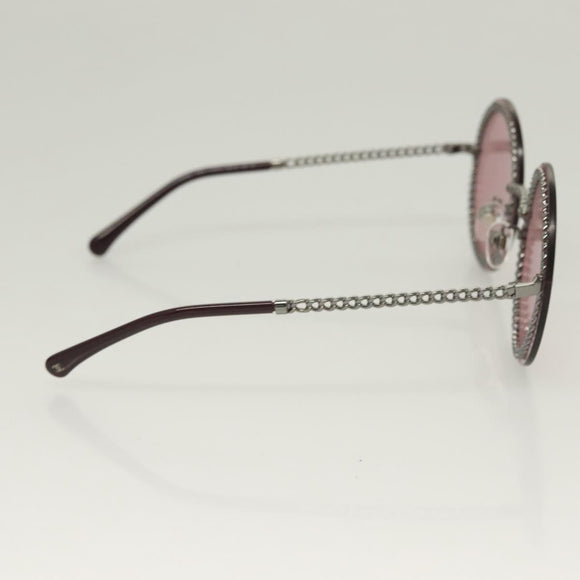 CHANEL Sunglasses metal Purple CC Auth 128816V