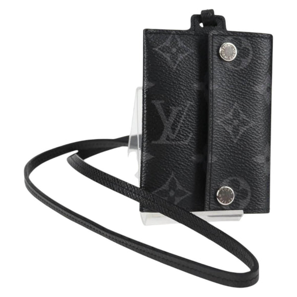 LOUIS VUITTON Monogram Eclipse Porte Cartes On Strap M83155 LV Auth 128825M