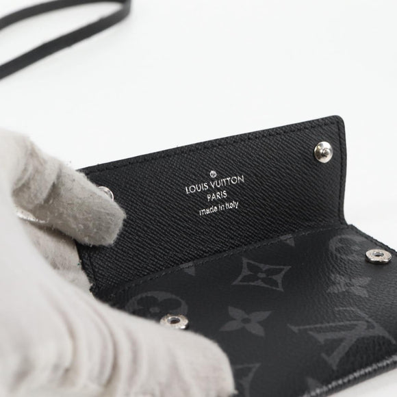 LOUIS VUITTON Monogram Eclipse Porte Cartes On Strap M83155 LV Auth 128825M
