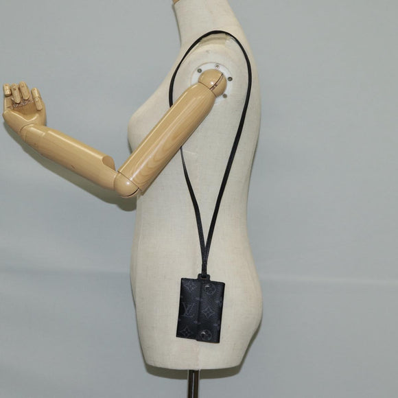 LOUIS VUITTON Monogram Eclipse Porte Cartes On Strap M83155 LV Auth 128825M