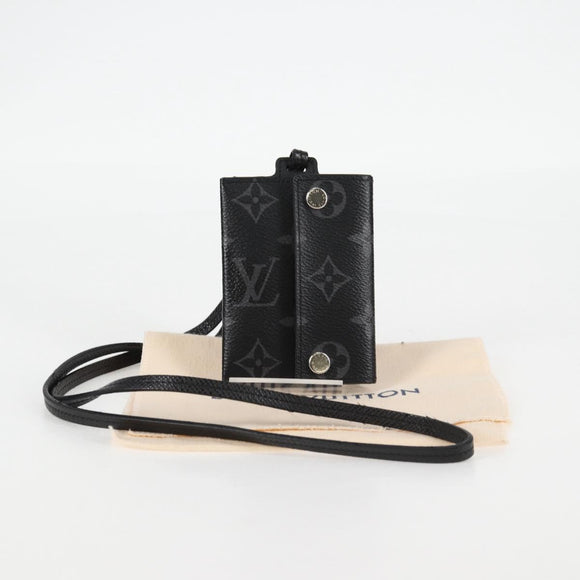 LOUIS VUITTON Monogram Eclipse Porte Cartes On Strap M83155 LV Auth 128825M