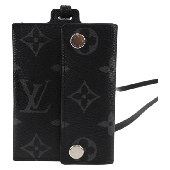 LOUIS VUITTON Monogram Eclipse Porte Cartes On Strap M83155 LV Auth 128825M