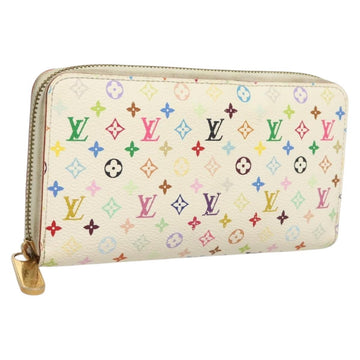 LOUIS VUITTON Monogram Multicolor Zippy Wallet White M60241 LV Auth 128834