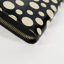 LOUIS VUITTON Vernis Yayoi Kusama Zippy Wallet White Black M91573 Auth 128837V-15