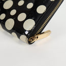 LOUIS VUITTON Vernis Yayoi Kusama Zippy Wallet White Black M91573 Auth 128837V-16