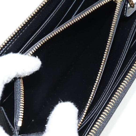 LOUIS VUITTON Vernis Yayoi Kusama Zippy Wallet White Black M91573 Auth 128837V