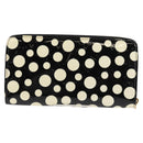 LOUIS VUITTON Vernis Yayoi Kusama Zippy Wallet White Black M91573 Auth 128837V-2