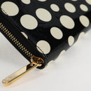 LOUIS VUITTON Vernis Yayoi Kusama Zippy Wallet White Black M91573 Auth 128837V-7