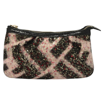 FENDI Accessory Pouch Sequin Pink Gold Auth 128846V - 0
