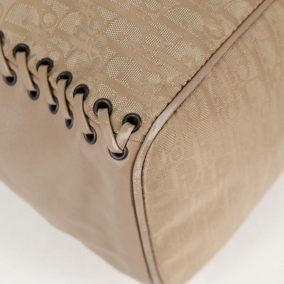 Christian Dior Trotter Canvas Hand Bag Beige Auth 128850V
