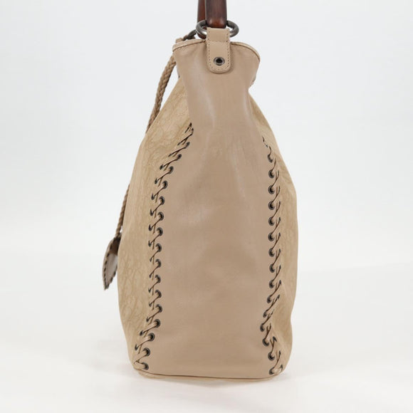 Christian Dior Trotter Canvas Hand Bag Beige Auth 128850V