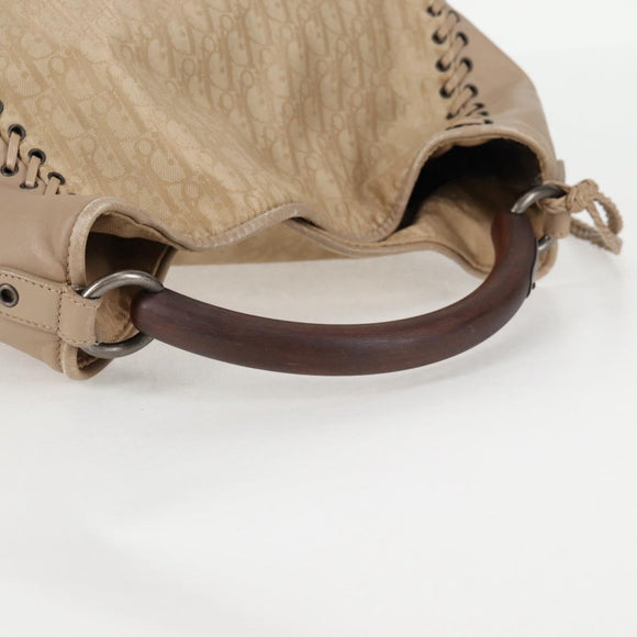 Christian Dior Trotter Canvas Hand Bag Beige Auth 128850V
