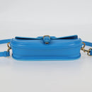 Christian Dior Bobby East West Shoulder Bag Leather Blue Gold Auth 128851M-5