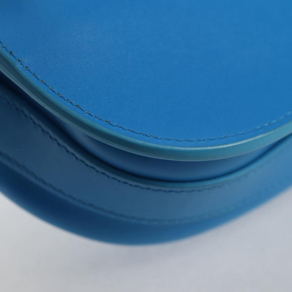 Christian Dior Bobby East West Shoulder Bag Leather Blue Gold Auth 128851M