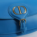 Christian Dior Bobby East West Shoulder Bag Leather Blue Gold Auth 128851M-18