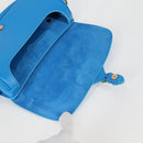 Christian Dior Bobby East West Shoulder Bag Leather Blue Gold Auth 128851M-10