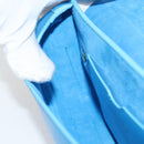 Christian Dior Bobby East West Shoulder Bag Leather Blue Gold Auth 128851M-21