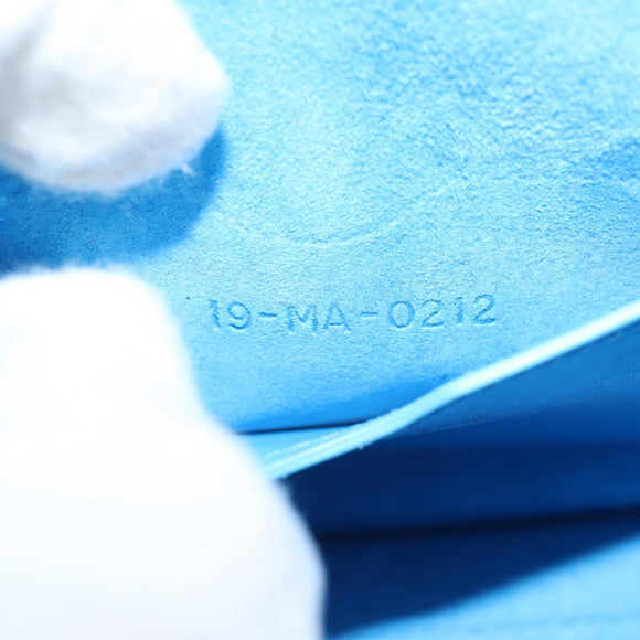 Christian Dior Bobby East West Shoulder Bag Leather Blue Gold Auth 128851M