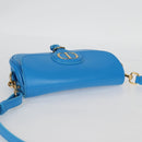 Christian Dior Bobby East West Shoulder Bag Leather Blue Gold Auth 128851M-6