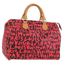 LOUIS VUITTON Monogram Graffiti Speedy 30 Hand Bag Pink M93704 LV Auth 128854V-1