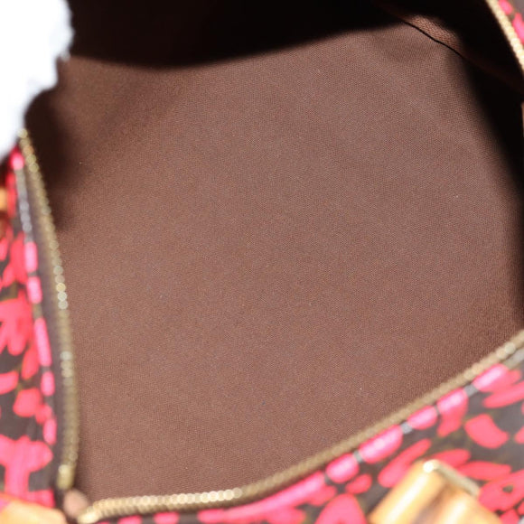 LOUIS VUITTON Monogram Graffiti Speedy 30 Hand Bag Pink M93704 LV Auth 128854SAV
