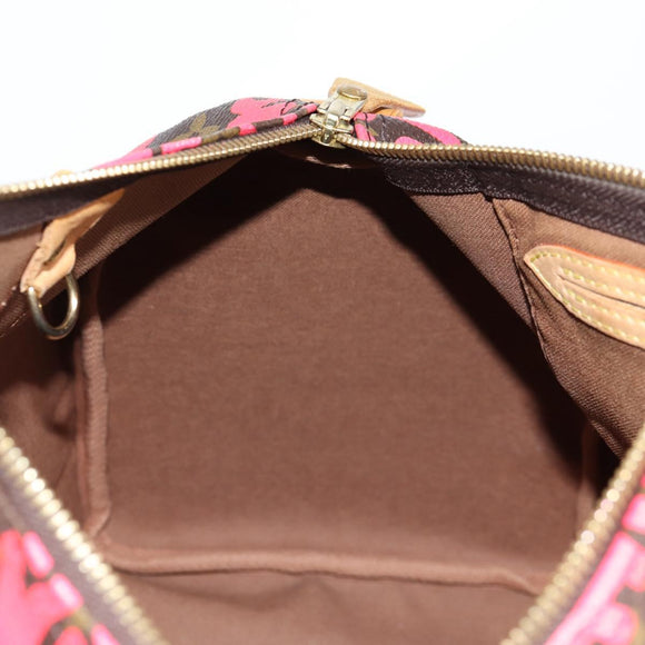 LOUIS VUITTON Monogram Graffiti Speedy 30 Hand Bag Pink M93704 LV Auth 128854SAV