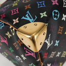 LOUIS VUITTON Monogram Multicolor Speedy 30 Hand Bag Black M92642 Auth 128856V-9