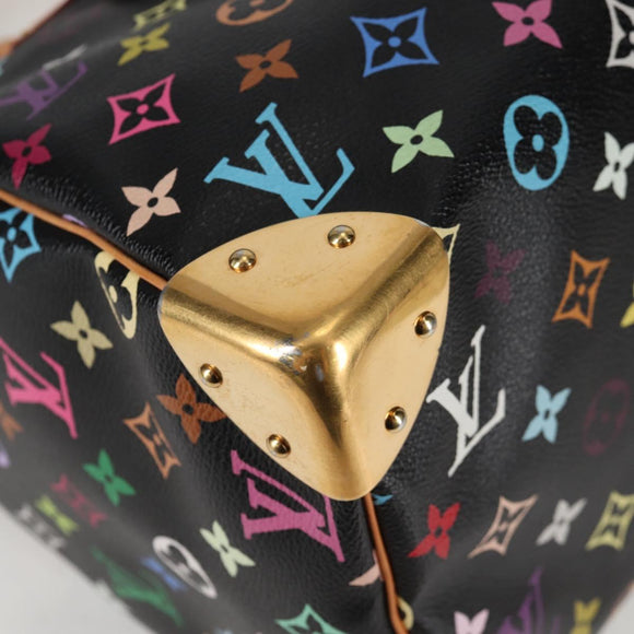 LOUIS VUITTON Monogram Multicolor Speedy 30 Hand Bag Black M92642 Auth 128856V