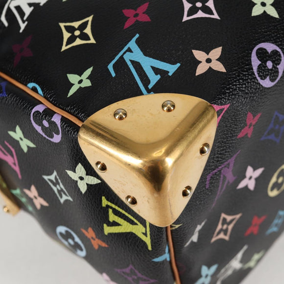 LOUIS VUITTON Monogram Multicolor Speedy 30 Hand Bag Black M92642 Auth 128856SAV