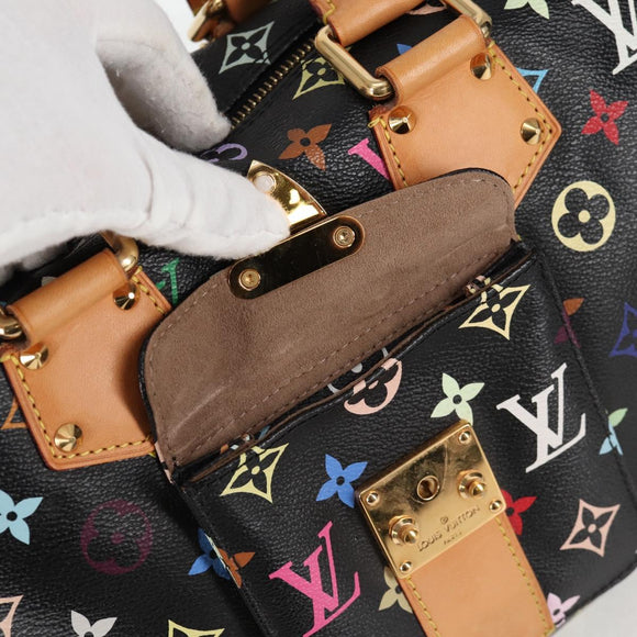 LOUIS VUITTON Monogram Multicolor Speedy 30 Hand Bag Black M92642 Auth 128856V