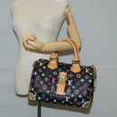 LOUIS VUITTON Monogram Multicolor Speedy 30 Hand Bag Black M92642 Auth 128856V-25