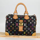 LOUIS VUITTON Monogram Multicolor Speedy 30 Hand Bag Black M92642 Auth 128856V-12