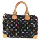 LOUIS VUITTON Monogram Multicolor Speedy 30 Hand Bag Black M92642 Auth 128856V-2