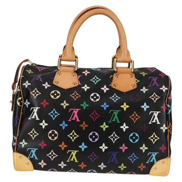 LOUIS VUITTON Monogram Multicolor Speedy 30 Hand Bag Black M92642 Auth 128856V - 0