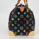 LOUIS VUITTON Monogram Multicolor Speedy 30 Hand Bag Black M92642 Auth 128856V-4