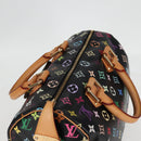 LOUIS VUITTON Monogram Multicolor Speedy 30 Hand Bag Black M92642 Auth 128856V-6