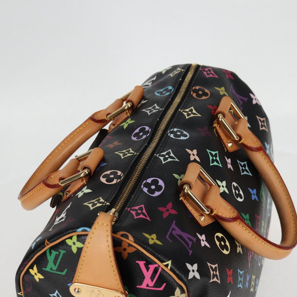 LOUIS VUITTON Monogram Multicolor Speedy 30 Hand Bag Black M92642 Auth 128856V