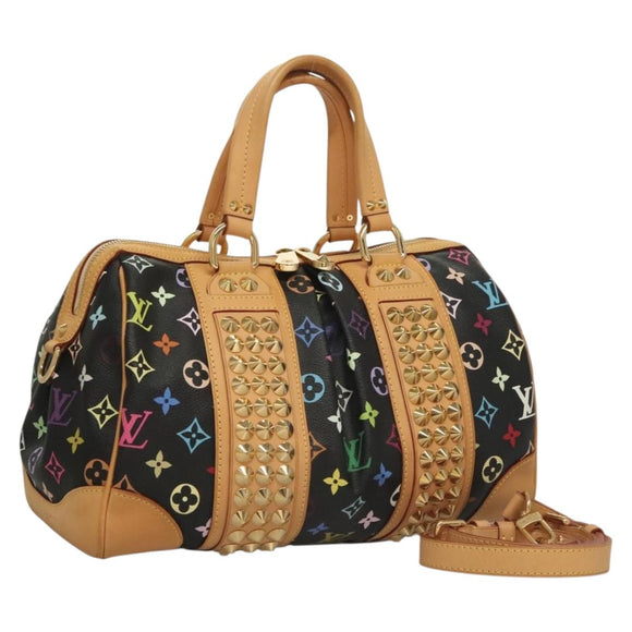 LOUIS VUITTON Monogram Multicolor Courtney MM Tasche 2-Wege Schwarz M45642 Auth 128857