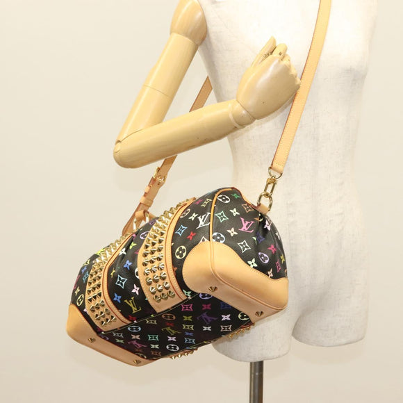 LOUIS VUITTON Monogram Multicolor Courtney MM Bag 2way Black M45642 Auth 128857