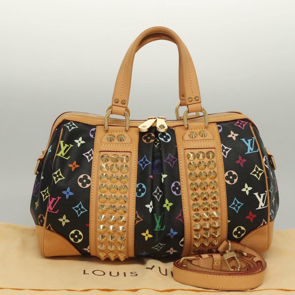LOUIS VUITTON Monogram Multicolor Courtney MM Bag 2way Black M45642 Auth 128857