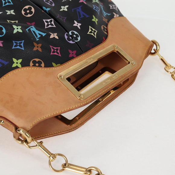 LOUIS VUITTON Monogram Multicolor Judy MM Bag 2Way Black M40256 LV Auth 128862V